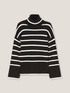 Gestreifter Rollkragenpullover im Boxy-Schnitt image number 4
