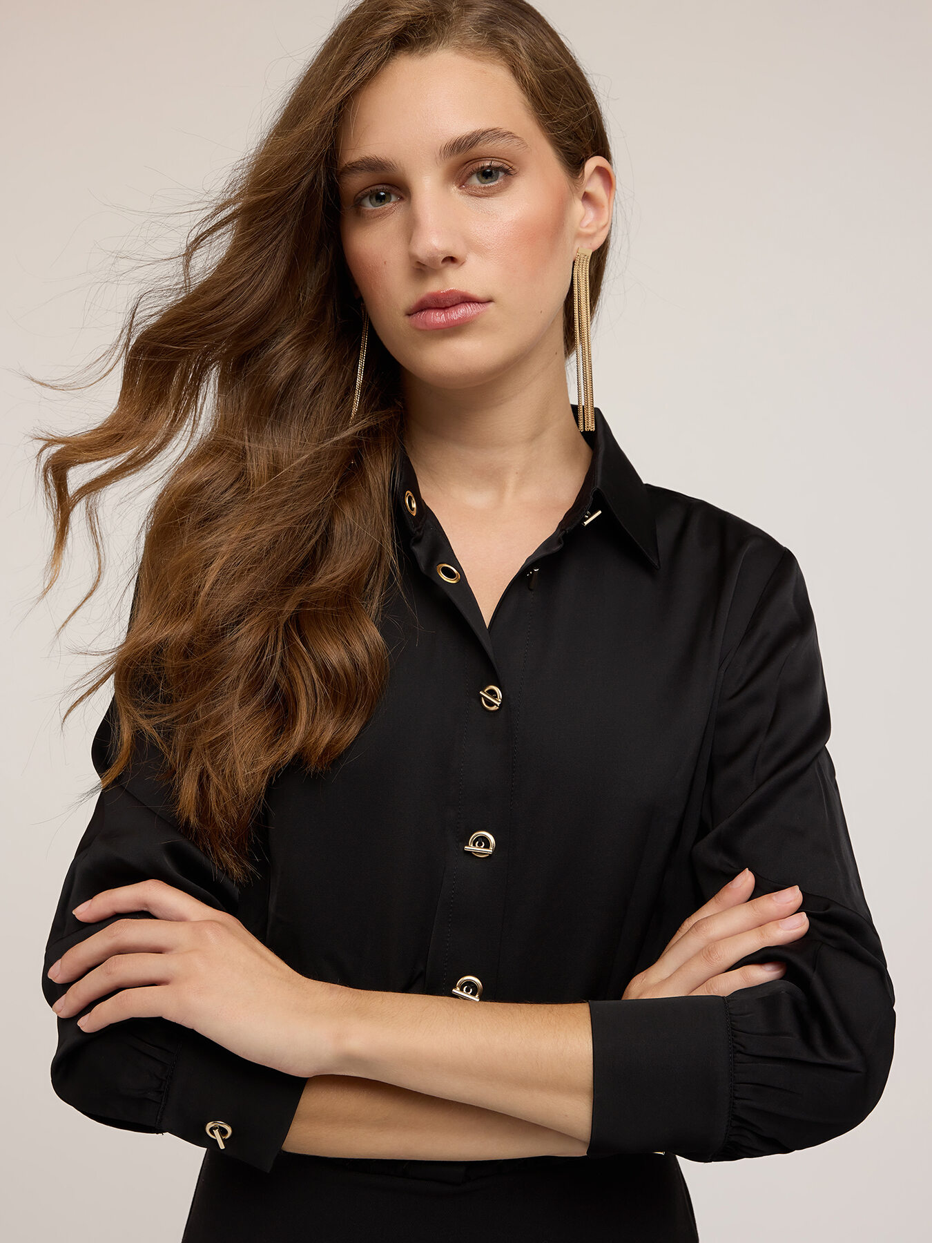 Vestito chemisier bimaterico image number 3