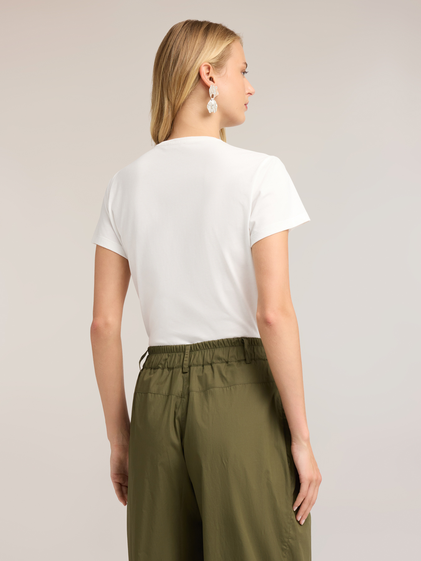 T-shirt with floral crystal and pearl appliqu&eacute; image number 1