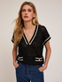 Maglia traforata con micro paillettes image number 3