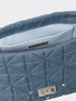 Quilted-effect denim shoulder bag image number 4