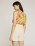 Floral pattern blouse with flounces image number 1