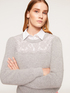 Pullover with lace yoke image number 0