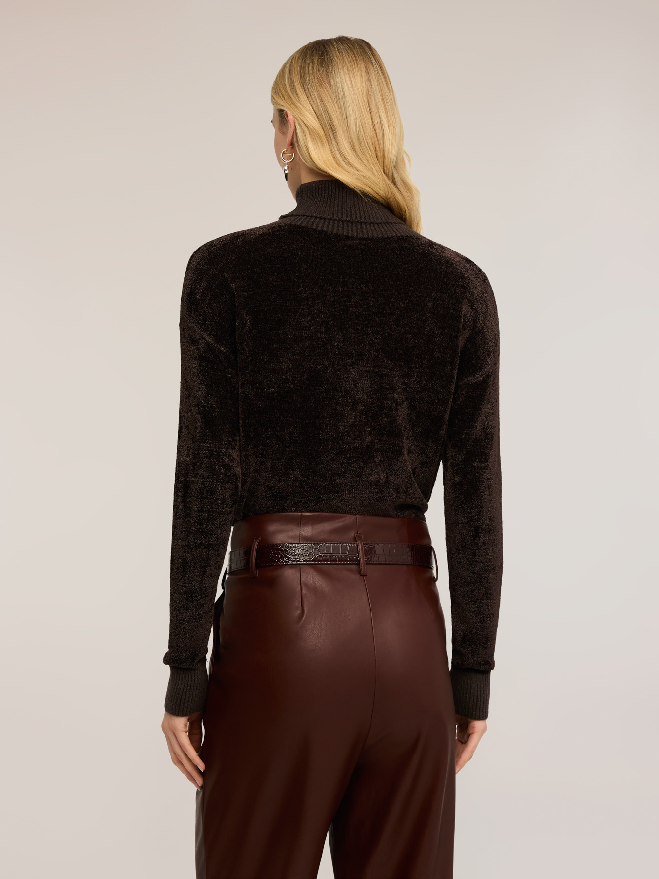 Chenille turtleneck sweater image number 1