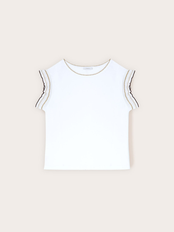 T-shirt with ruffle sleeves
