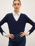 Pullover in maglia scollo a v image number 2