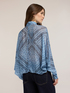 Blusa oversize in chiffon misto seta con stampa image number 1