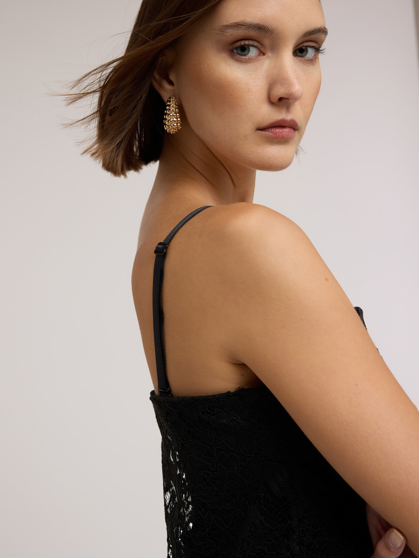 Perforated lace minidress image number 0