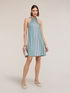 Rochie scurtă din tricotaj pliseu lurex image number 0