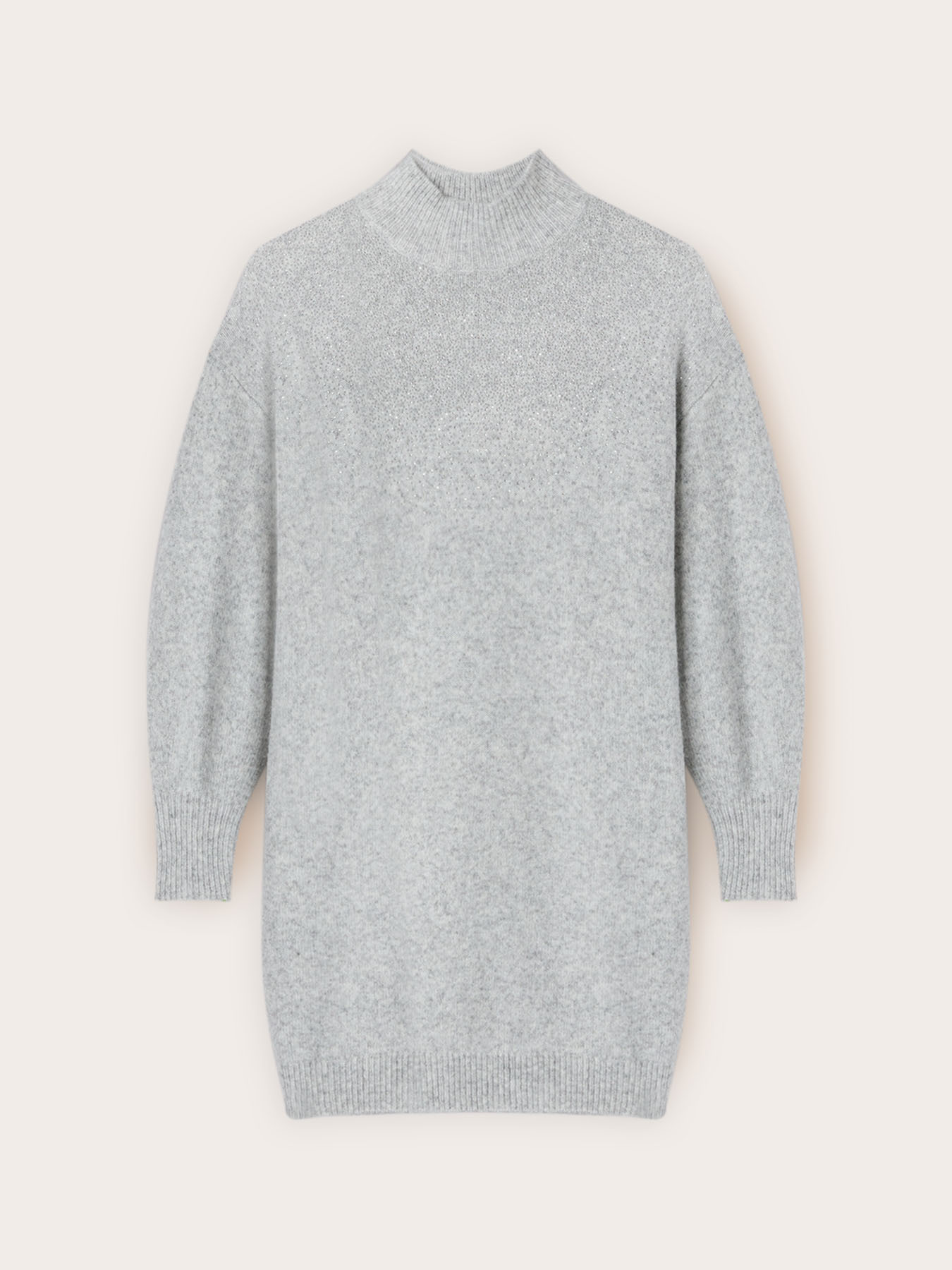 Vestito regular in maglia con strass image number 4