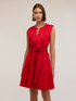 A-line poplin dress with bow image number 0