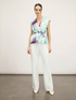 Abstract patterned satin blouse image number 3