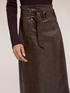 Midi A-line skirt in coated fabric image number 3