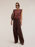 Cotton voile blouse with print and ruffle image number 2