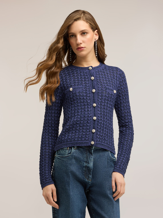 Cardigan en maille ajour&eacute;e
