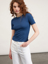 Ribbed T-shirt with lurex trim image number 2