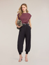 Pantalon en viscose avec poignets au bas image number 0
