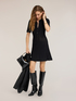 Fine knit shirt dress with pleated skirt image number 2