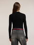 Diagonal ribbed sweater with asymmetric hem image number 1
