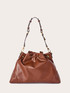 Bucket bag with drawstring and double shoulder strap image number 1