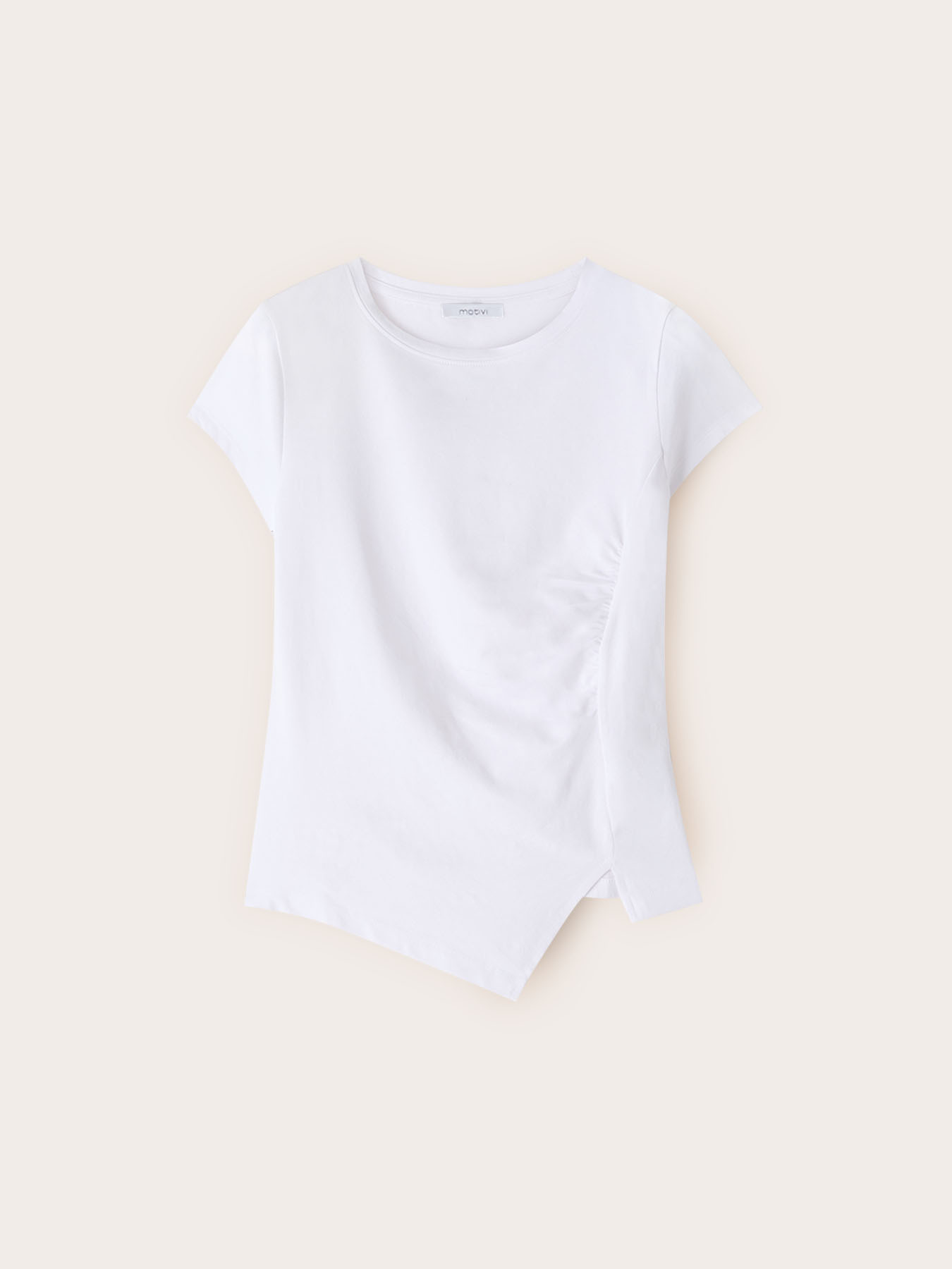 T-Shirt mit asymmetrischer seitlicher Drapierung image number 4
