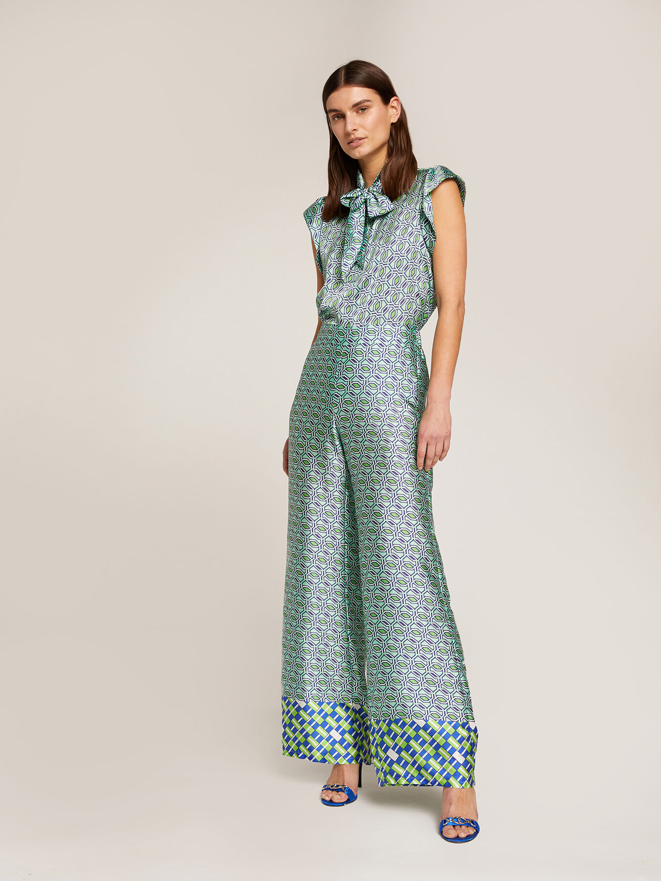 Pantaloni larghi fantasia geometrica - Motivi.com