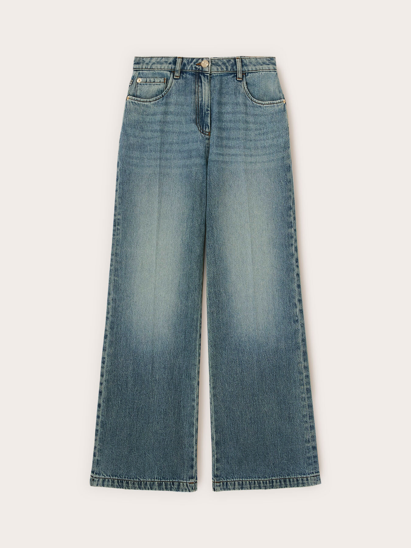 Jeans palazzo con raya marcada image number 4