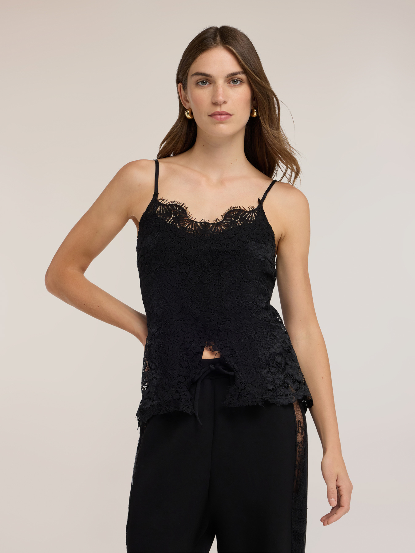 Lace top with front slit image number 0