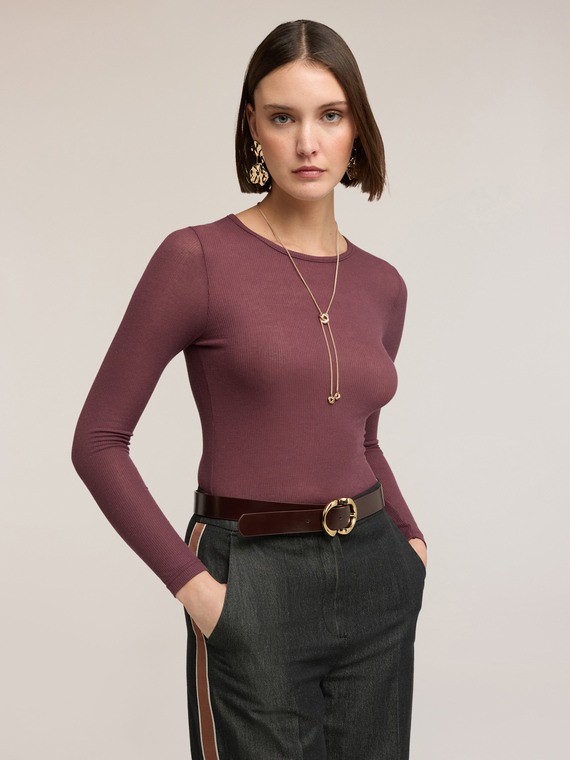 Camiseta de costillas modal mixto