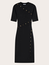 Ribbed knit sheath dress with button detailing image number 4