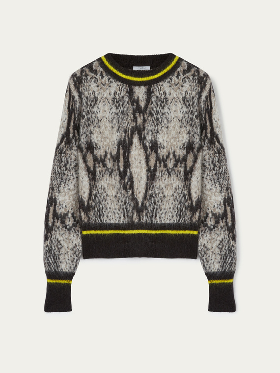 Pullover aus Jacquard-Mohair mit Animalier-Muster
