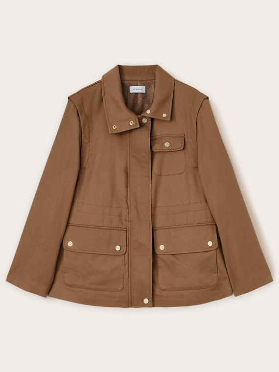 Parka mezcla de lyocell con mangas extra&iacute;bles