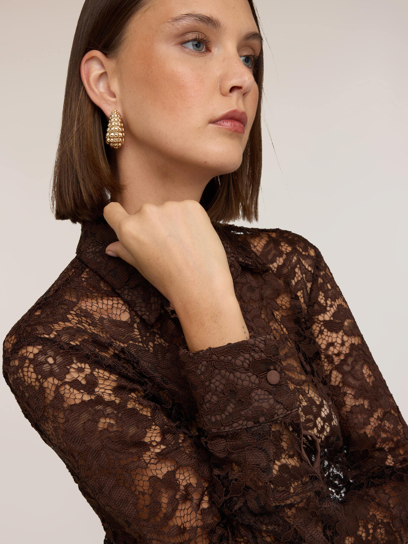 Floral lace shirt image number 3