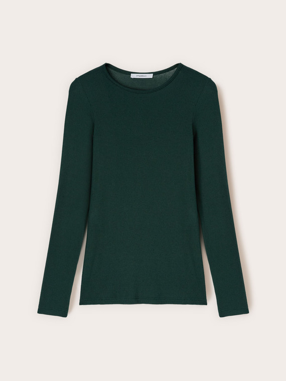 T-Shirt aus Mischgewebe Modal-Rippe