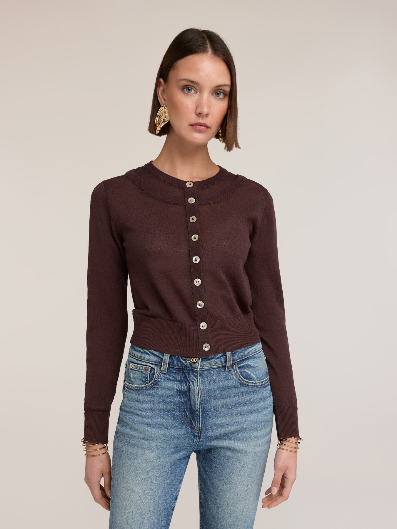 Linen blend cardigan image number 0