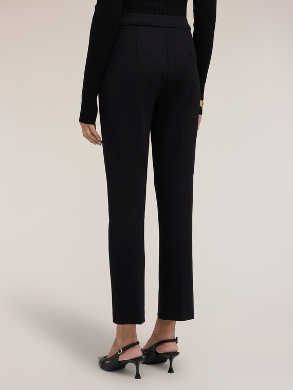Pantaloni regular in punto milano
