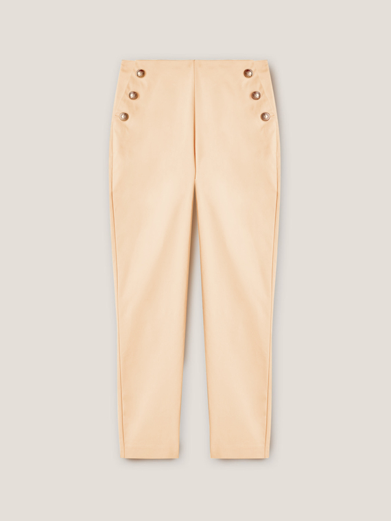 Pantalon skinny avec détail de boutons latéraux