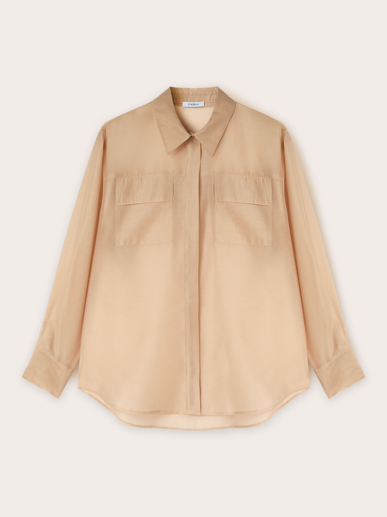 Camicia in organza con tasche image number 4