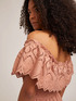 Long cotton dress with openwork embroidery image number 2