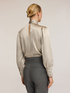 Blusa a body in raso con fiocco al collo image number 1