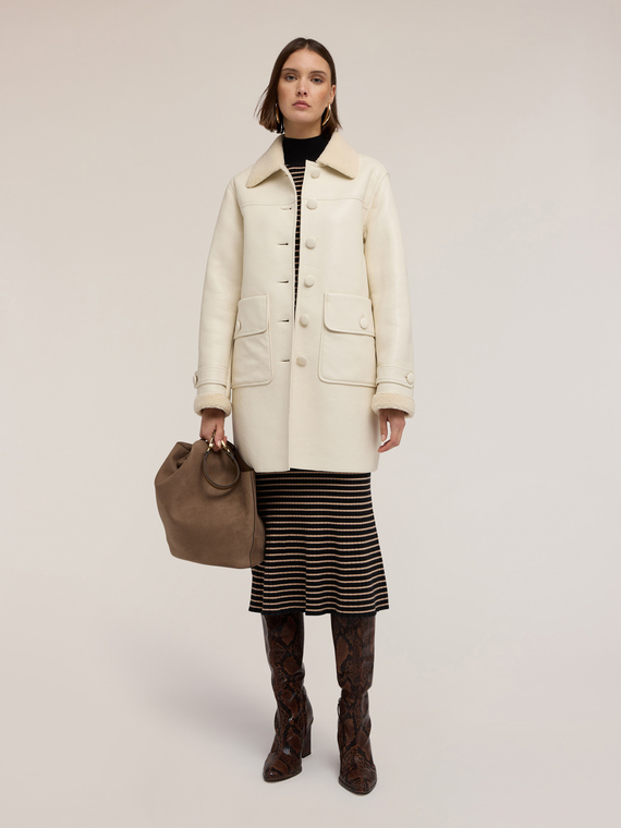 Shearling effect coat