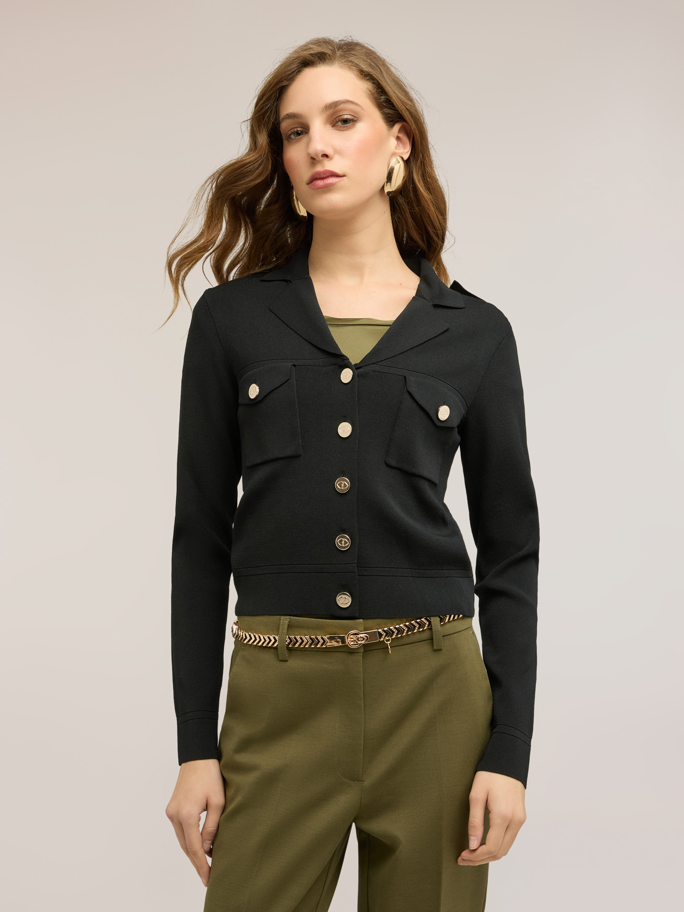 Short knit cardigan image number 1