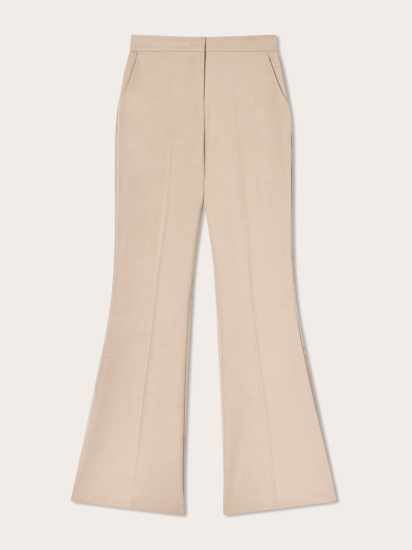Flare pants with pressed crease image number 4