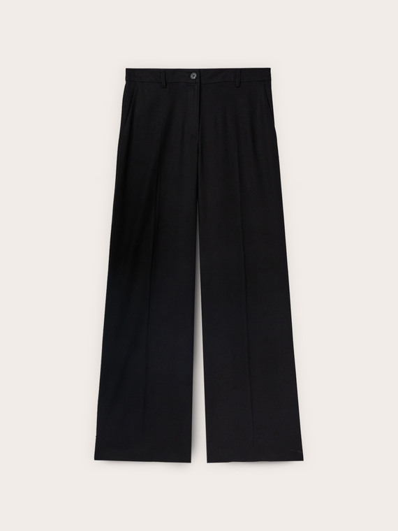 Palazzo-Hose mit B&uuml;gelfalte aus Leinenmischung