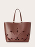 Shopping bag ricamata con manici image number 1