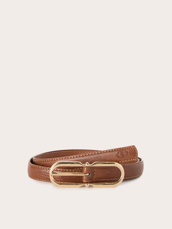 Lizard belt with buckle