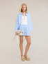 Camicia oversize a righe con ricami di perline image number 2