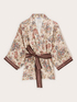 Kimono shirt in printed satin image number 4