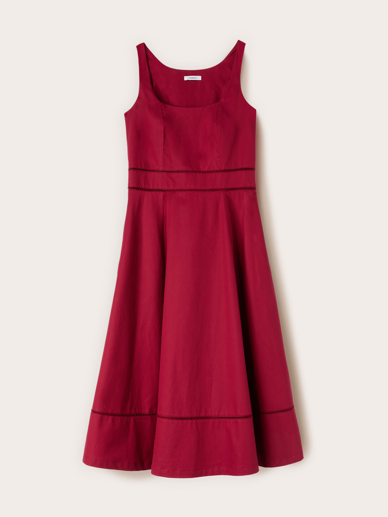 Robe &eacute;vas&eacute;e en popeline avec ajour&eacute; image number 4