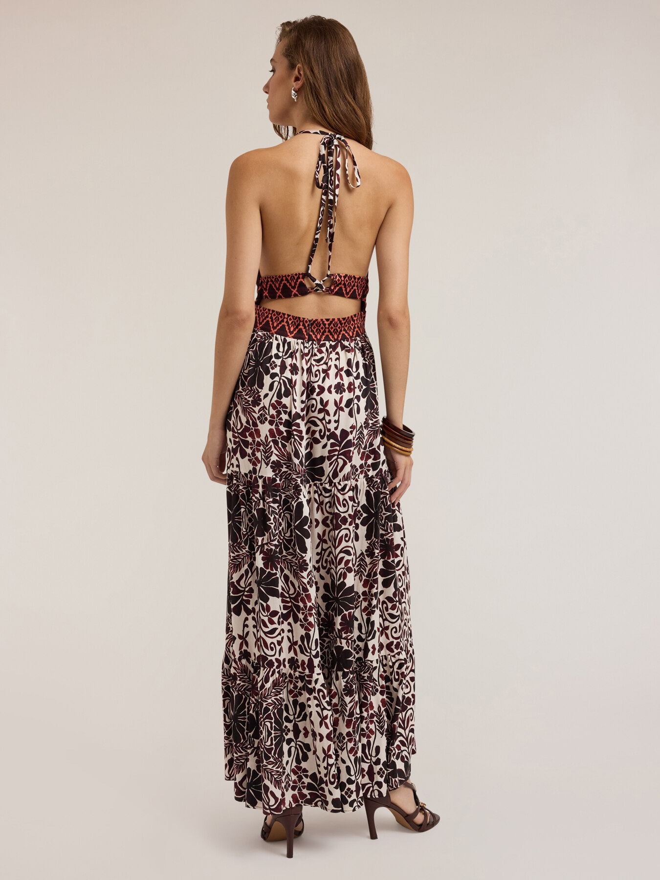 Robe longue d'&eacute;t&eacute; &agrave; motif ethnique image number 1